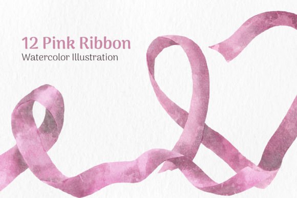12 Pink Ribbon Watercolor Illustrations Review