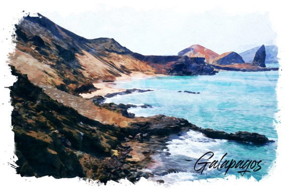 Galapagos Watercolor Poster & Illustrations