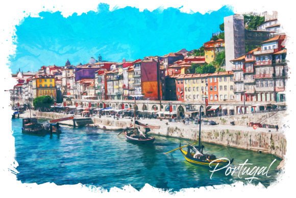 Portugal Watercolor Poster & Illustrations