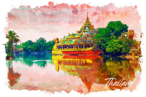Thailand Watercolor Poster & Illustrations