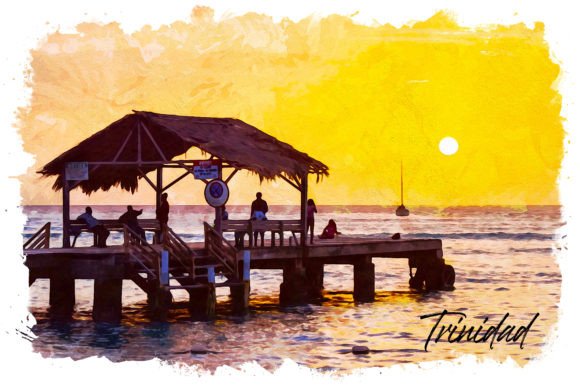 Trinidad Watercolor Poster: Craft Illustrations