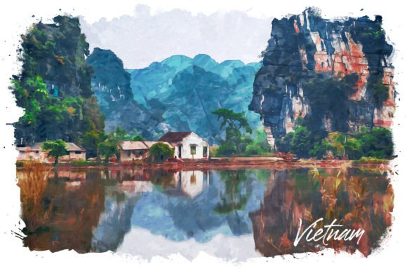 Vietnam Watercolor Poster: Illustrations for Crafters