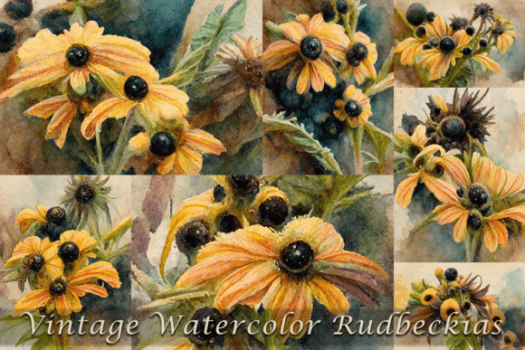 Vintage Watercolor of Rudbeckia Flowers Review