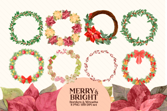 Watercolor Christmas Borders - PNG Set