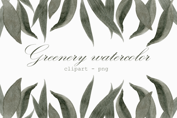 Watercolor Greenery with Green Leaves Illustrations