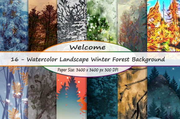 Watercolor Landscape Forest Background Illustrations