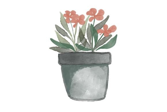 Watercolor Plant Illustration for Commercial Use