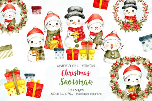 Watercolor Snowman Illustrations Review