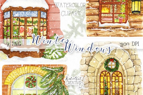 Watercolor Winter Windows Clipart Review