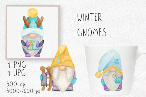 Winter Gnomes Watercolor PNG Illustrations Review