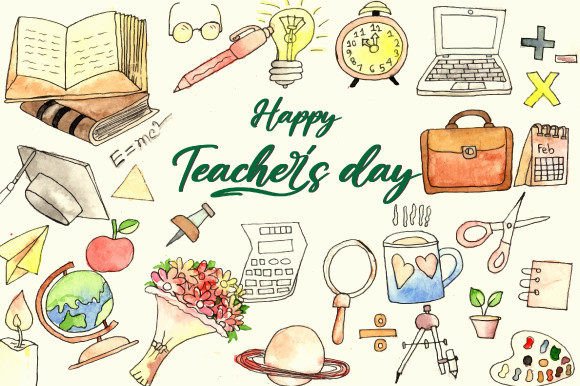 World Teacher's Day Watercolor 713 Illustrations