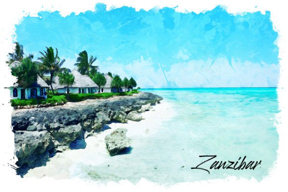 Zanzibar Watercolor Poster: Top Illustrations